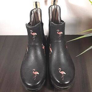 Women's pink flamingo rain boots size 37
